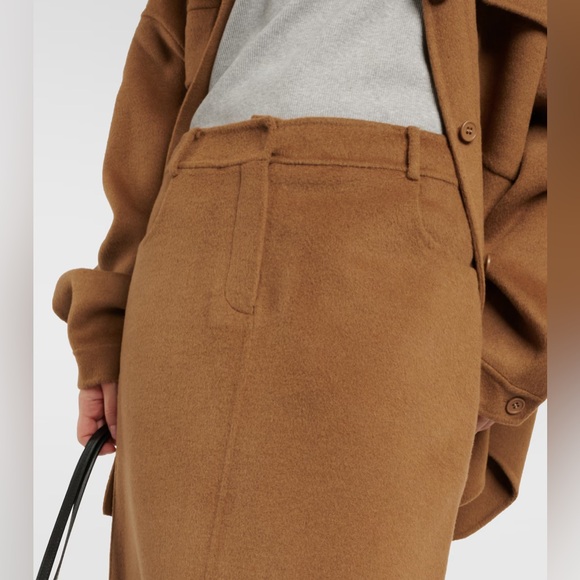 The Frankie Shop Large Malvo Camel Wool Blend Maxi Skirt - Picture 4 of 12